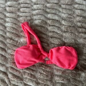 Aerie Vibrant Pink Textured Bikini Top